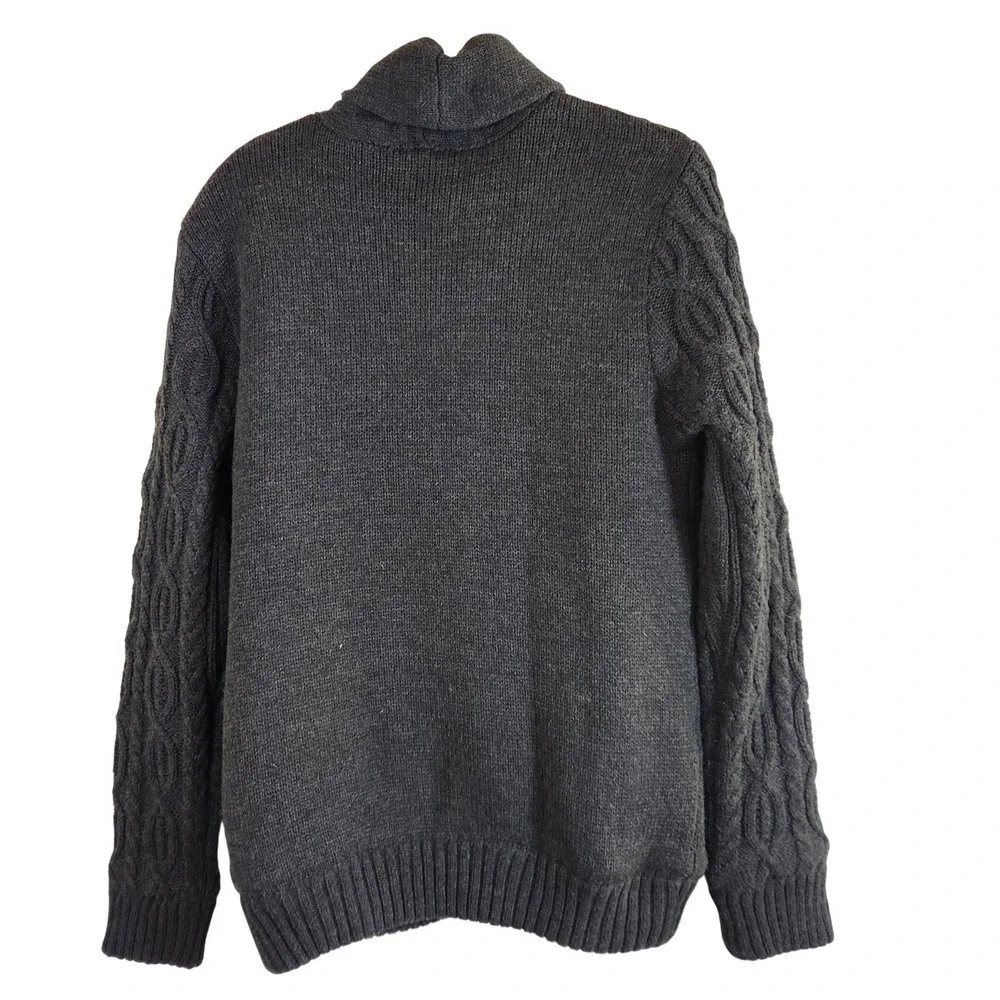 American Stitch Men XL Cable Knit Shawl Collar Cardigan Sweater Jacket Fisherman